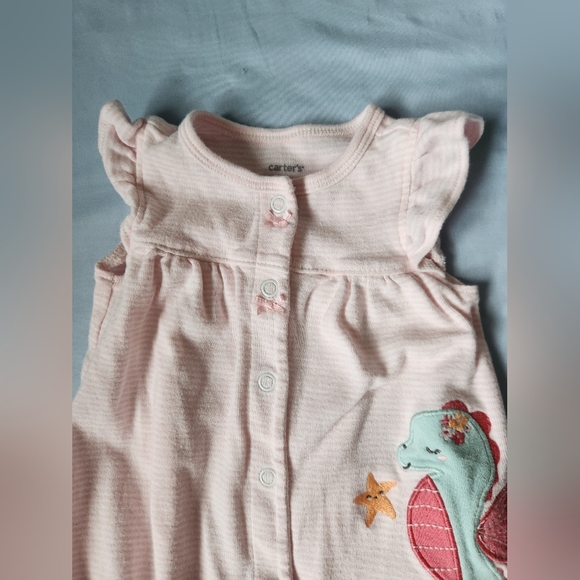 Carter's Seahorse bubble with bows and ruffles - Picture 5 of 6